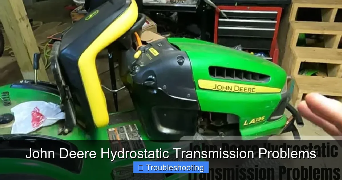 John Deere Hydrostatic Transmission Problems