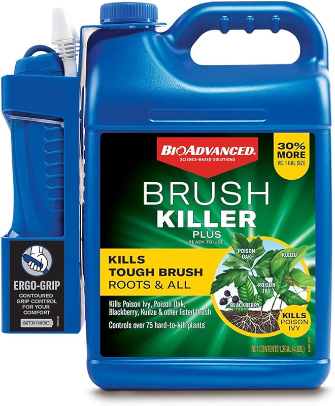 BioAdvanced Brush Killer Plus Ready-to-Use Weed Killer, 1.3 Gal – Kill