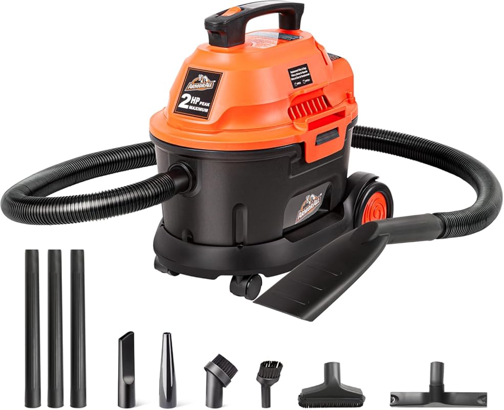 Armor All AA255W 2.5 Gallon Wet/Dry Utility Vacuum, 120V AC Powered, O