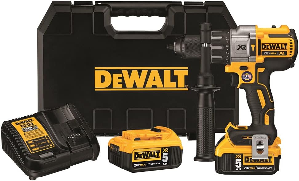 DEWALT 20V MAX XR brushless hammer drill with 3-speed settings and cor