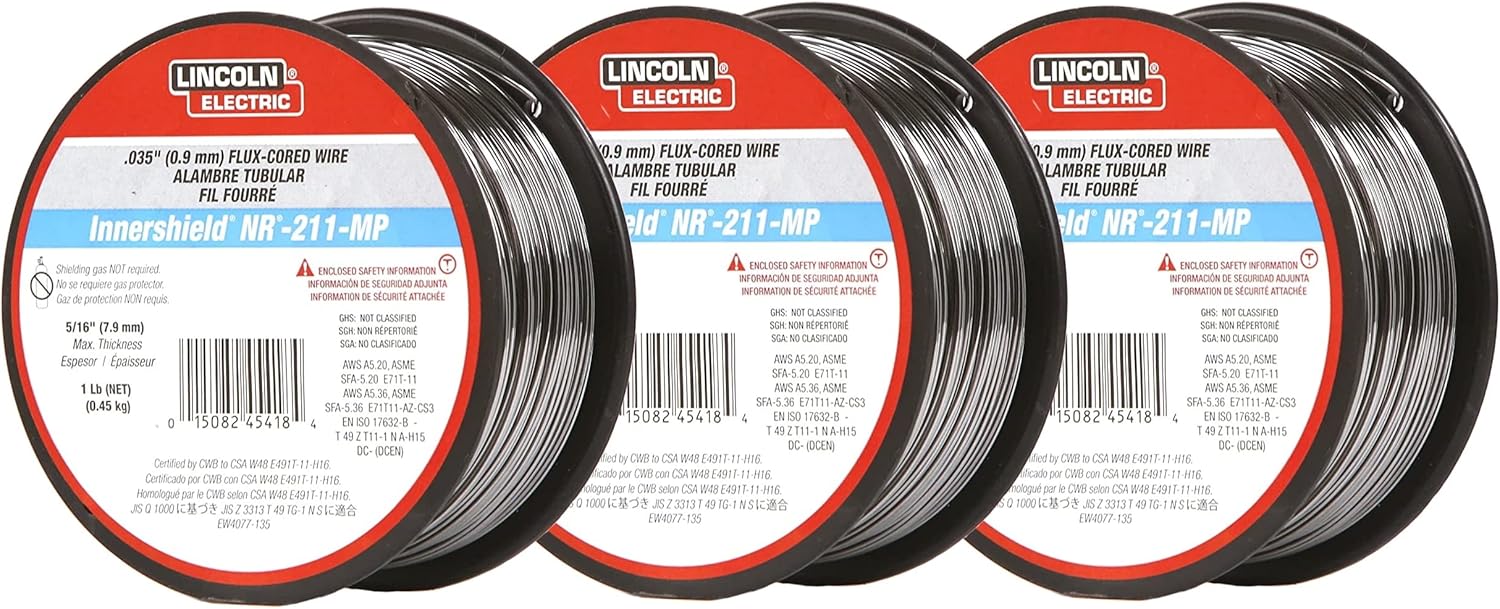Lincoln Electric NR-211-MP .035-Inch Flux Core Welding Wire 3-Pack for