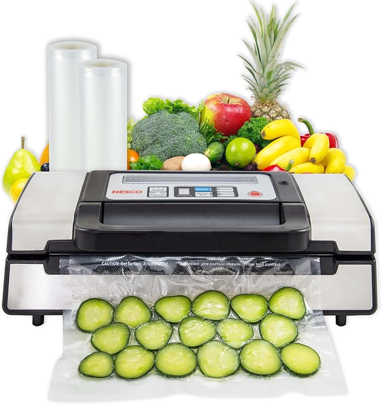 Nesco VS-12 Deluxe Food Vacuum Sealer with 130 Watts, Kit Bags, Viewin