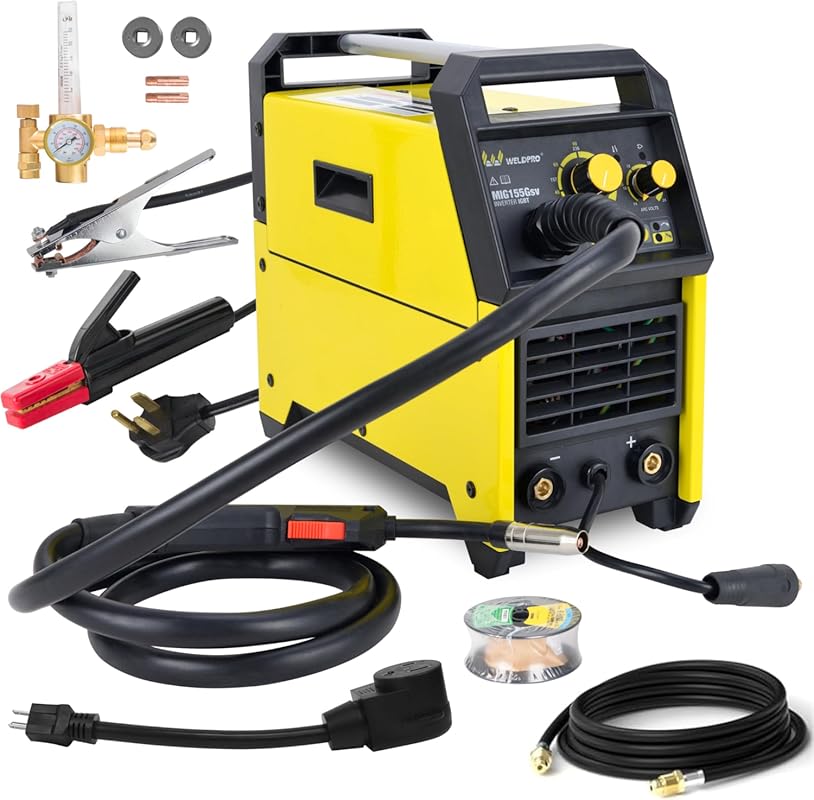 Weldpro 155 Amp MIG Welder, 110V/220V 3 in 1 Welding Machine,Flux Core