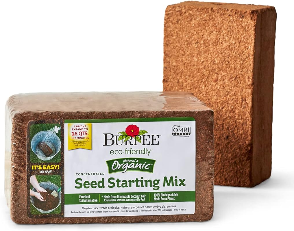 Burpee Organic Coconut Coir Seed Starting Mix, 16 Quart, Ideal for See