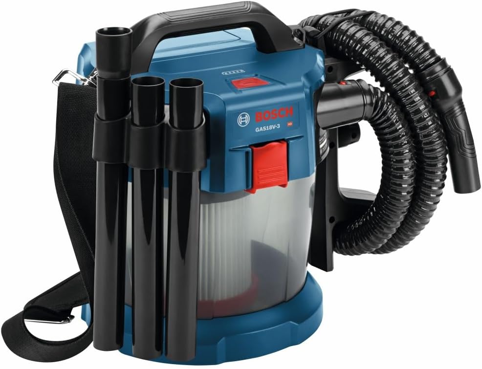 BOSCH GAS18V-3N 18V Cordless Wet/Dry Vacuum with 2.6 Gallon Capacity, 