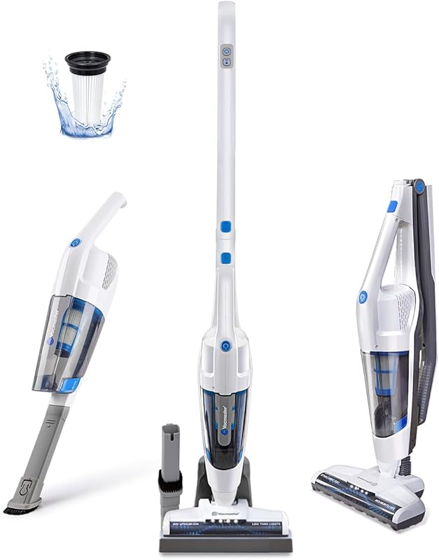 Vacmaster VSD1801 Cordless 2-in-1 Handheld & Stick Vacuum Cleaner with Rechargeable Li-ion Battery, Lightweight Design for Hardwood, Carpet, Pet Hair