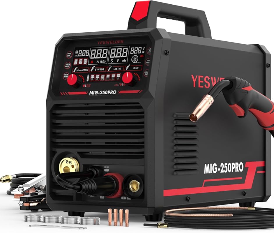 YESWELDER MIG-250PRO – 250A 6-in-1 Multiprocess Welder with Advanced D