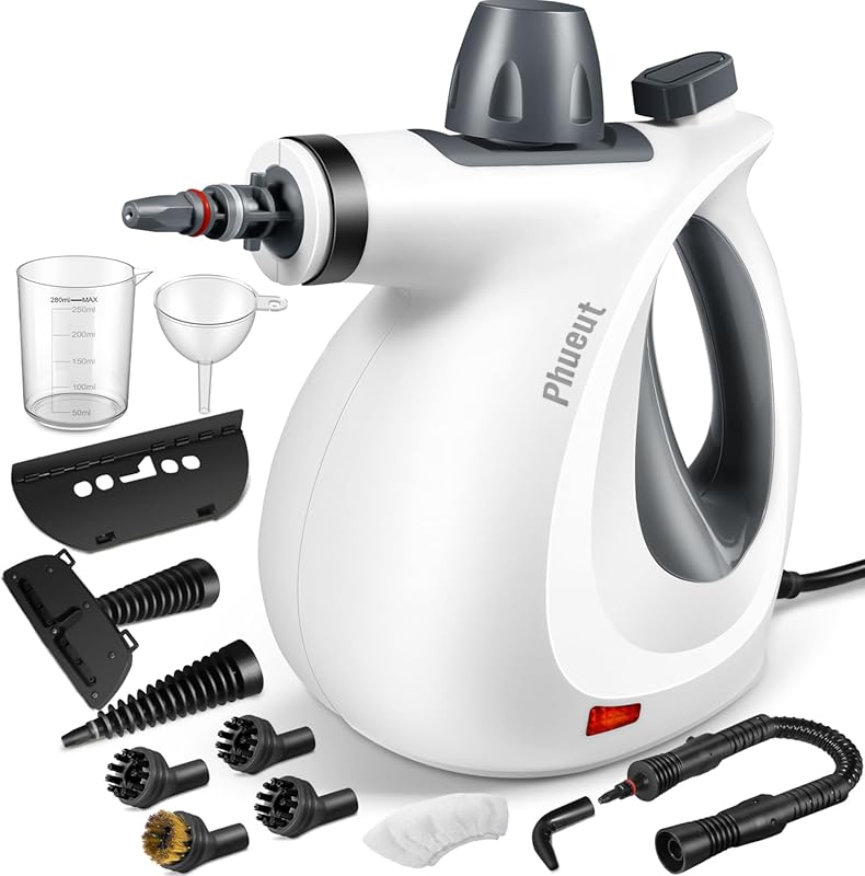 Pressurized Handheld Multi-Surface Steam Cleaner with 12 Accessories, 