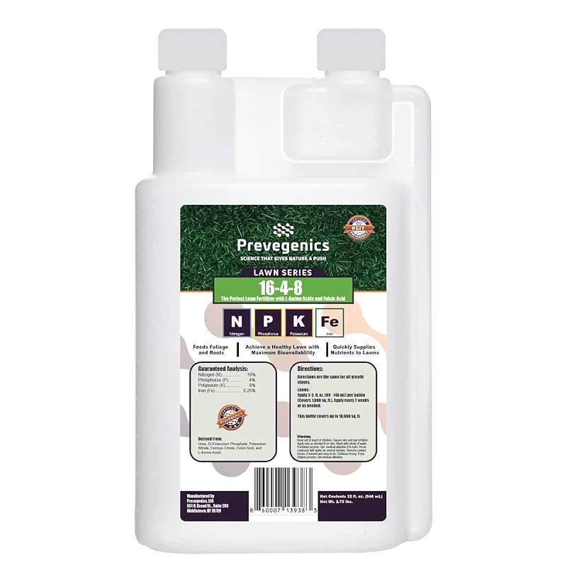 16-4-8 Liquid Lawn Fertilizer with Iron, L-Amino Acids, and Fulvic Aci