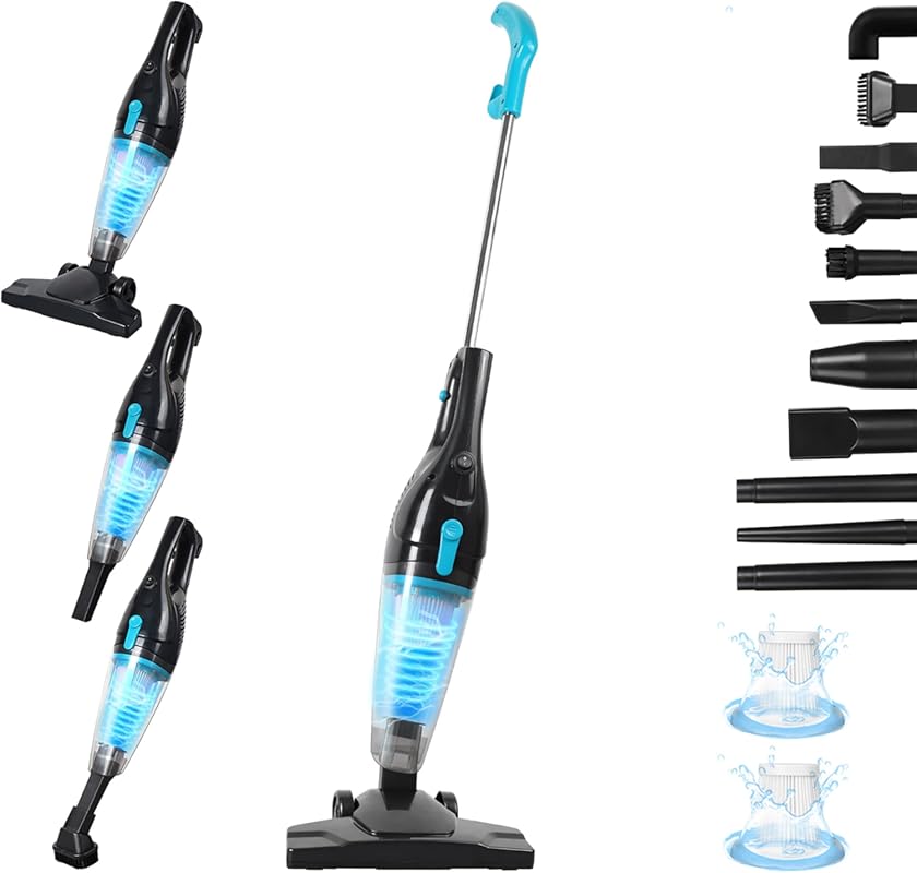 Intercleaner 12-in-1 Corded Stick Vacuum: 15KPa Suction, 400W Motor, U
