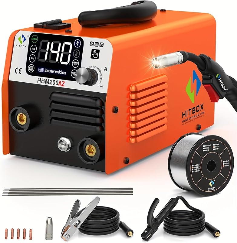 HITBOX 140A Mig Welder Machine 110v 3 in 1 Flux Core Welding/Lift TIG/
