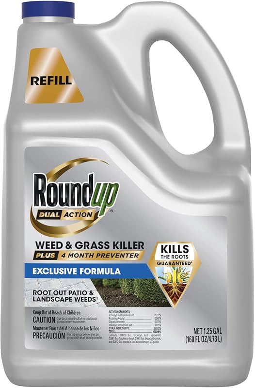 Roundup Dual Action Weed & Grass Killer Plus 4-Month Preventer Refill,