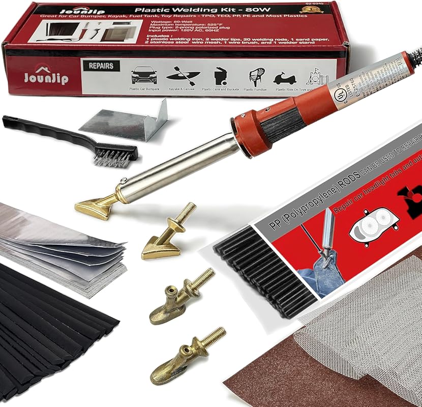JOUNJIP Plastic Welding Kit Deluxe -UL Certified Plastic Welder 80W Ir