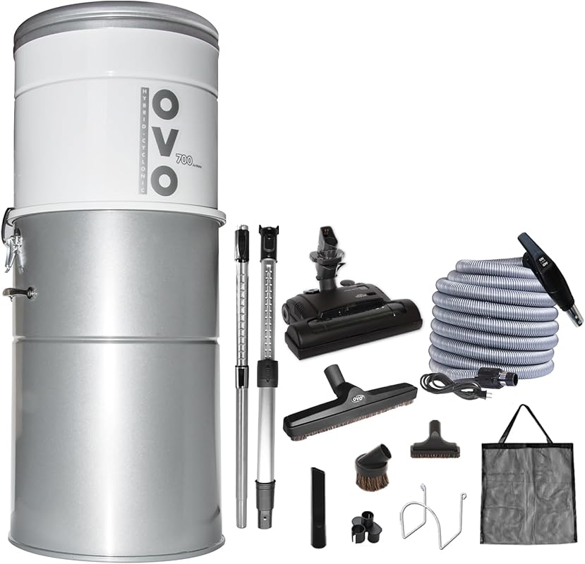 OVO 700 Airwatts Heavy Duty Central Vacuum with Hybrid Filtration, 35L