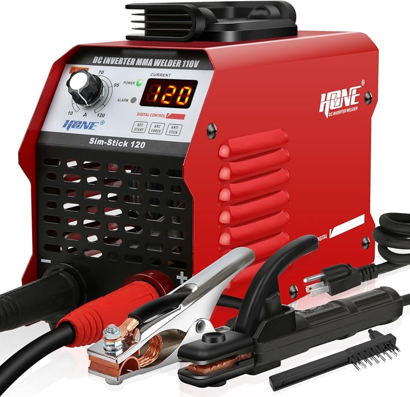 HONE 120A Stick Welder – 110V IGBT Inverter with Hot Start, Arc Force,