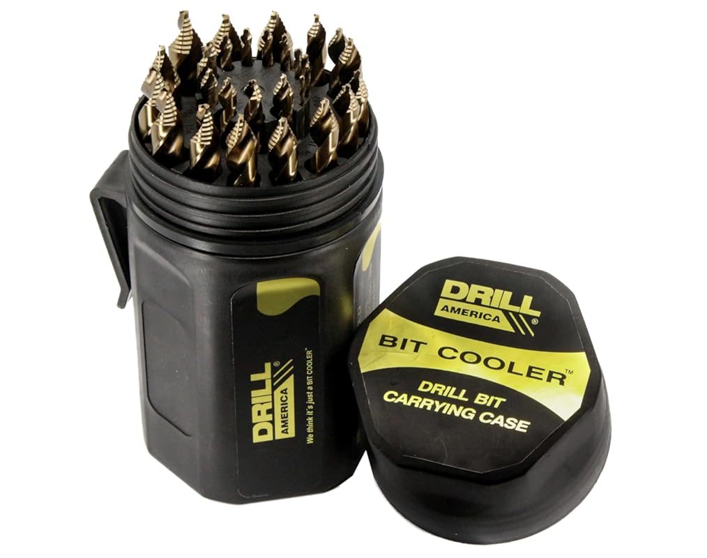 Drill America Cobalt Drill Bit Set 29 Pieces 1/16 to 1/2 Inch for Stai