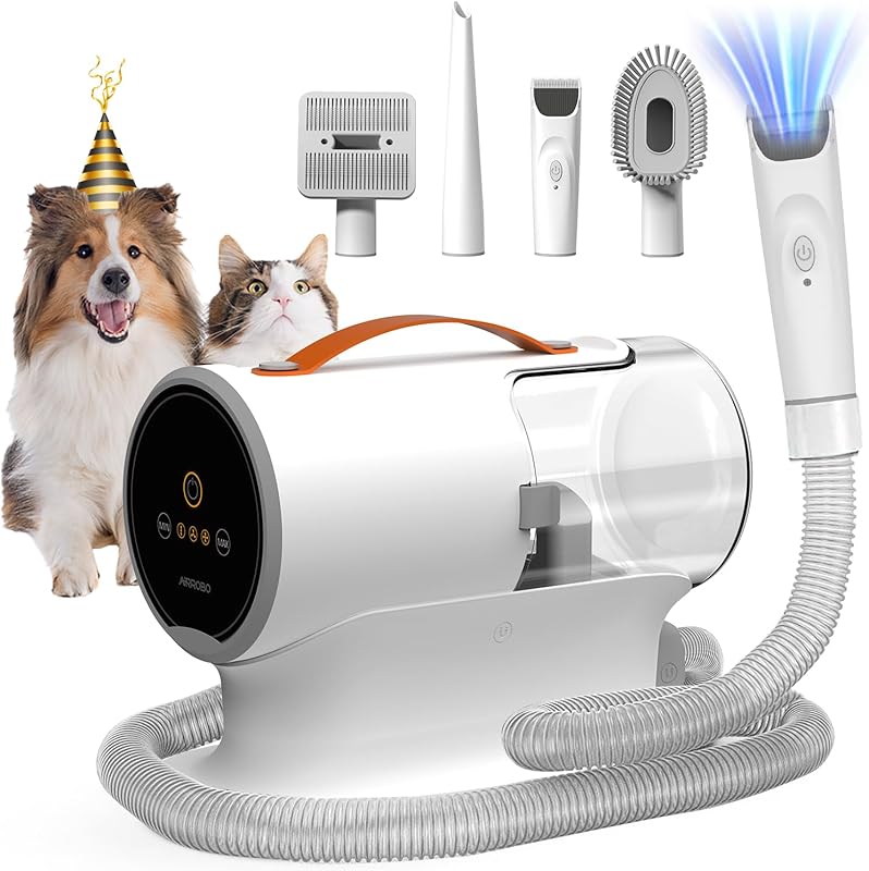 AIRROBO PG100 Dog Grooming Vacuum: 12,000Pa Suction, Quiet Operation,