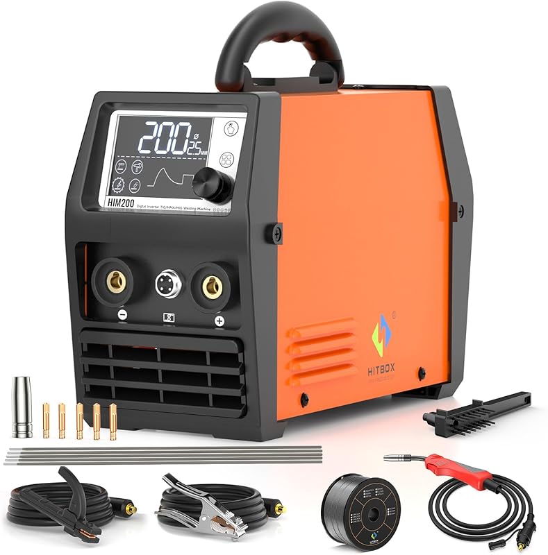 HITBOX 140A MIG Welder 110V/220V, Flux Core Welder/Stick ARC/Lift Tig/