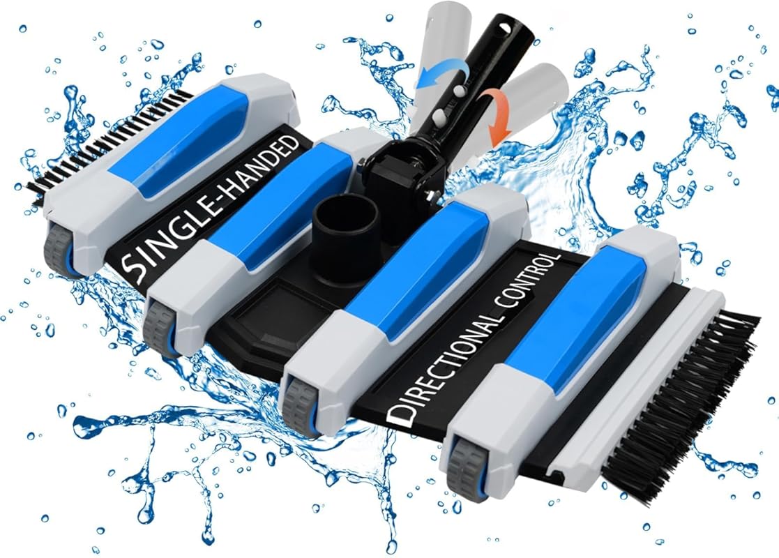 Enhanced Pool Vacuum Head with Direction-Control Handle: Extra-Wide 4L
