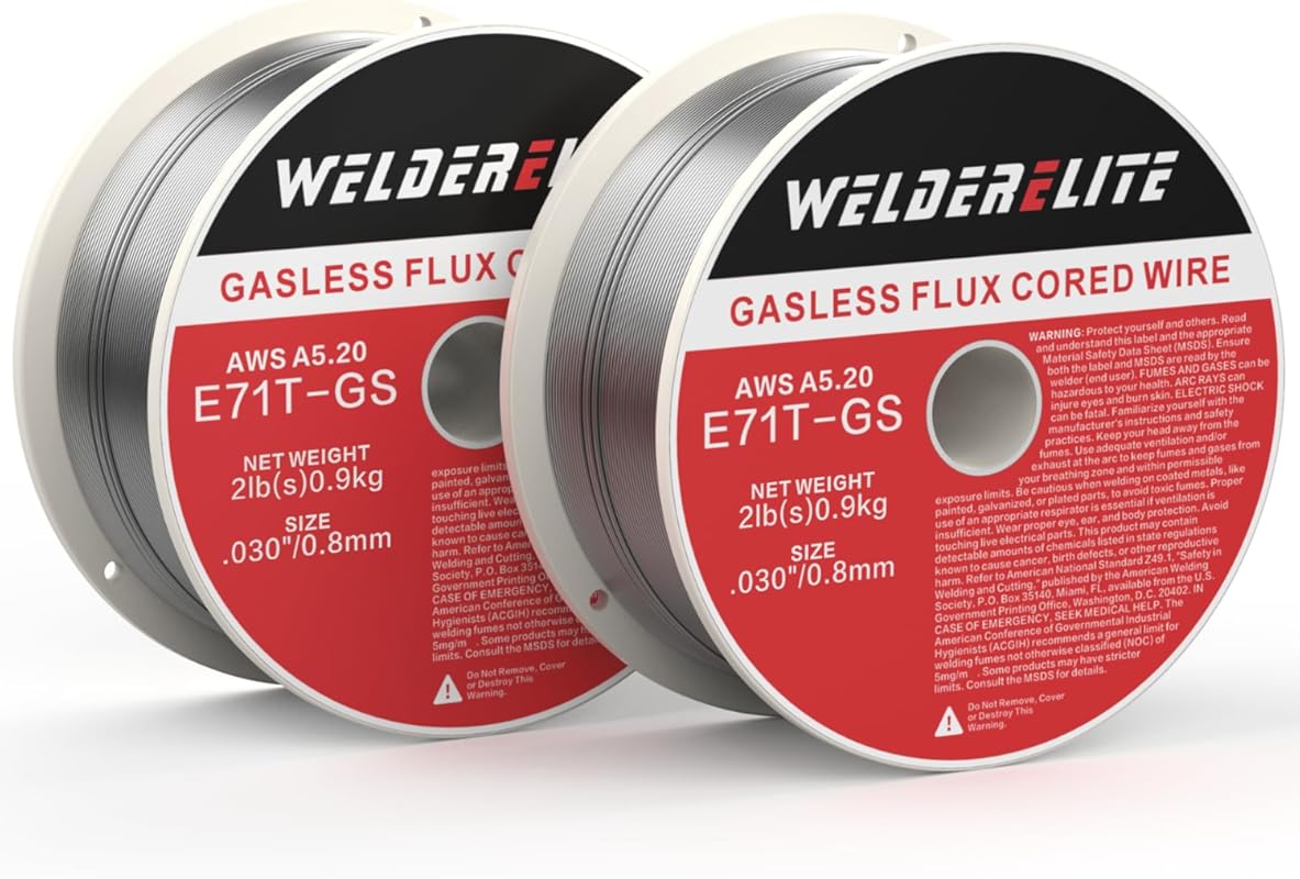 Two 2-Pound Spools .030 E71T-GS Gasless Flux Core Welding Wire for Mil