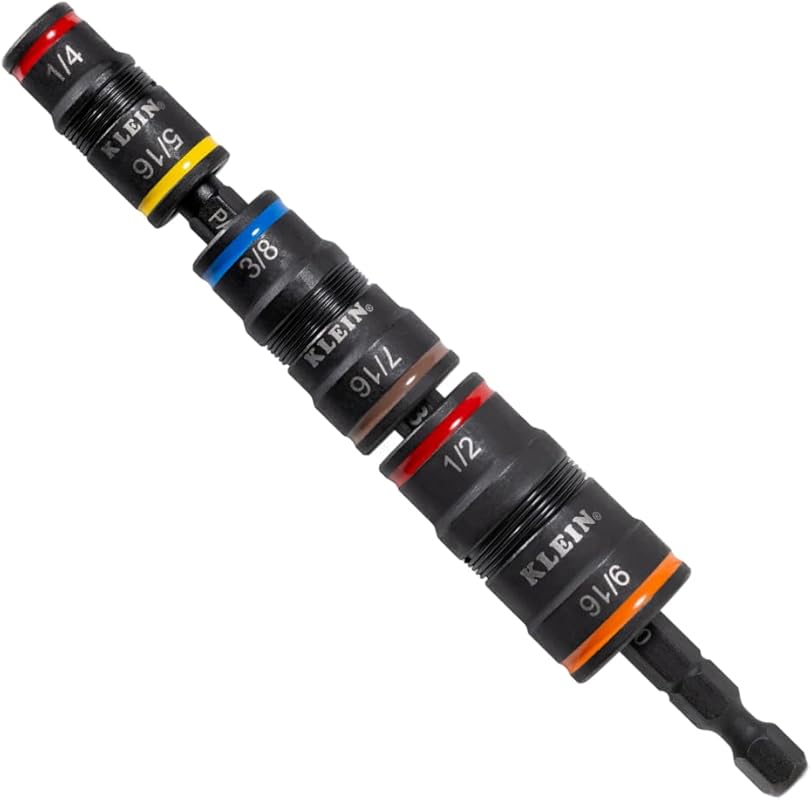 Klein Tools 1/4-Inch Impact Driver with 7-in-1 Socket Set and 6 Hex Si