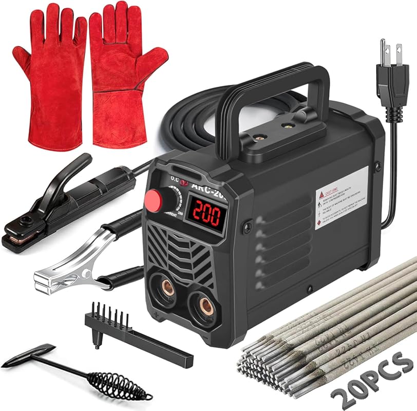 200Amp Stick Welder with 20 Rods, IGBT Inverter, Hot Start, and Arc Fo