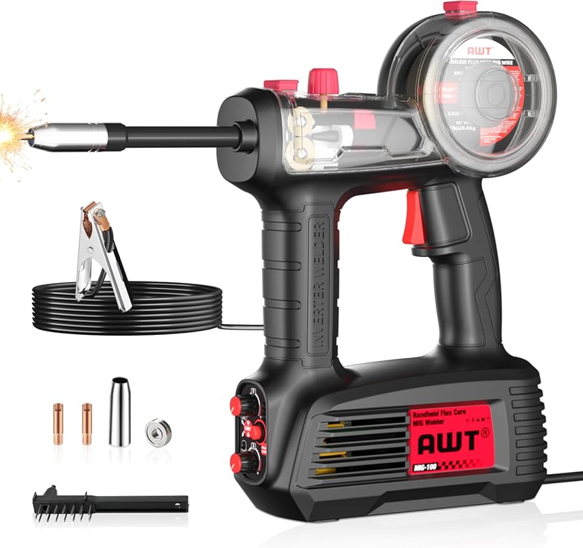 AWT 100A Handheld MIG Welder Machine,110V Flux Core MIG Welder Machine