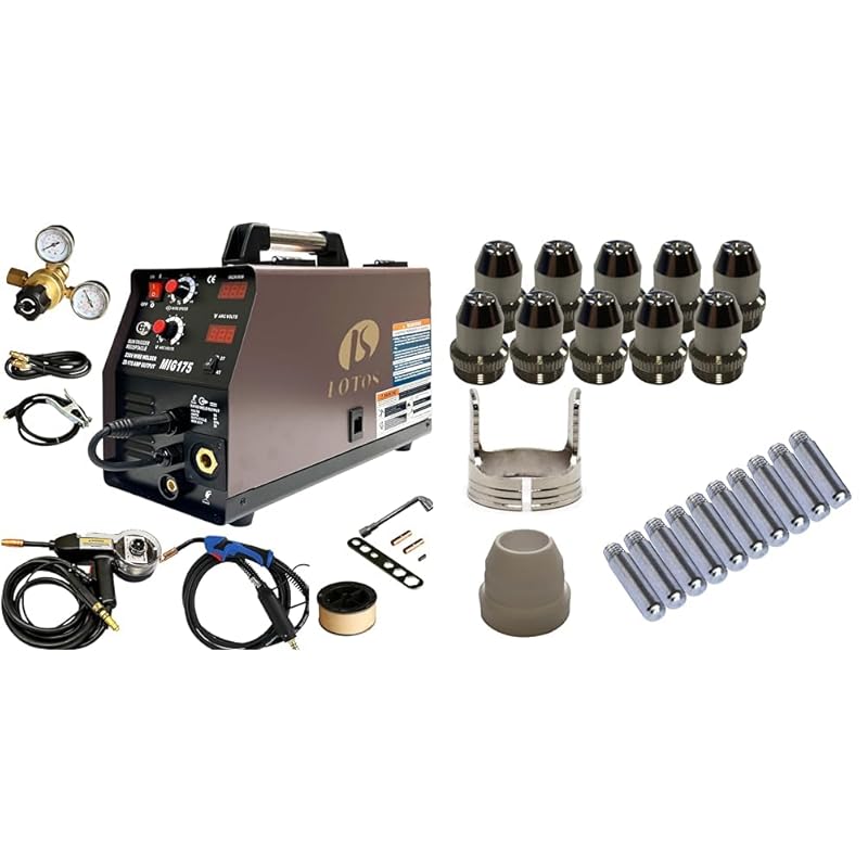 LOTOS MIG175 175Amp MIG Welder, Aluminum Spool Gun, Auto Synergistic S