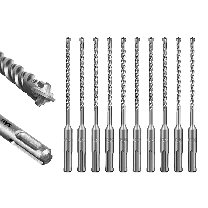 SDS Plus Rotary Hammer Drill Bit Kit with Carbide Tip for Concrete and