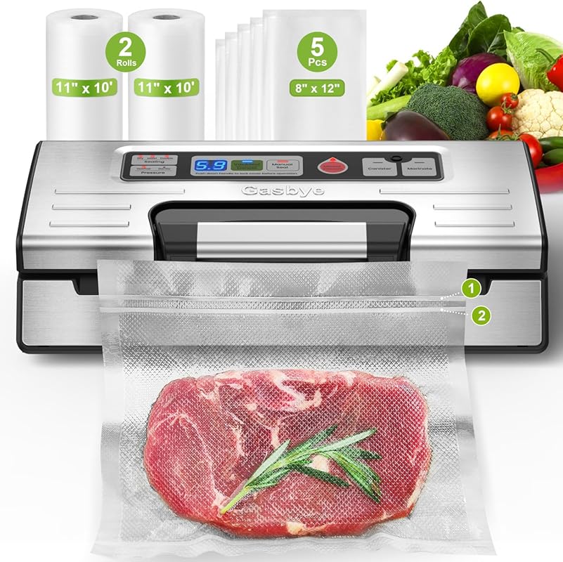 95kPa Precision Vacuum Sealer: Double Heat Seal, Easy-Lock Handle, Bui