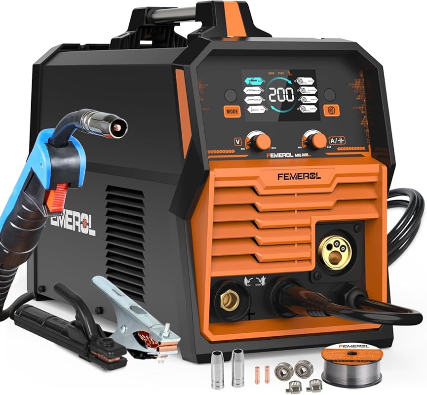 200A MIG Welder,4 in 1 Gas MIG/Gasless Flux Core/Stick/Lift TIG Multi-