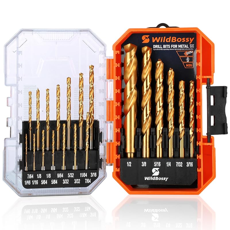 M35 Cobalt High Speed Steel Drill Bit Set for Hardened Metal - 20 Piec