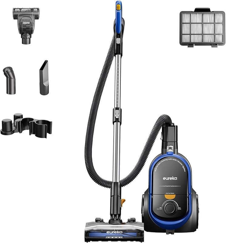Eureka Bagless Canister Vacuum with Washable HEPA Filter - 16KPA Sucti