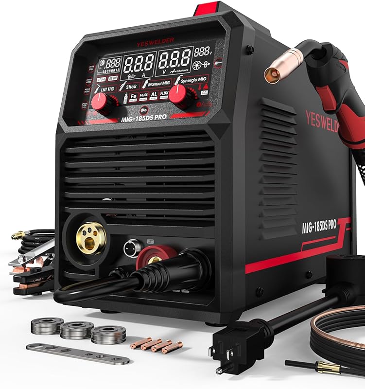 YESWELDER MIG-185DS PRO 185Amp 5-in-1 MIG Welder, Flux Core/Gas/Spool 