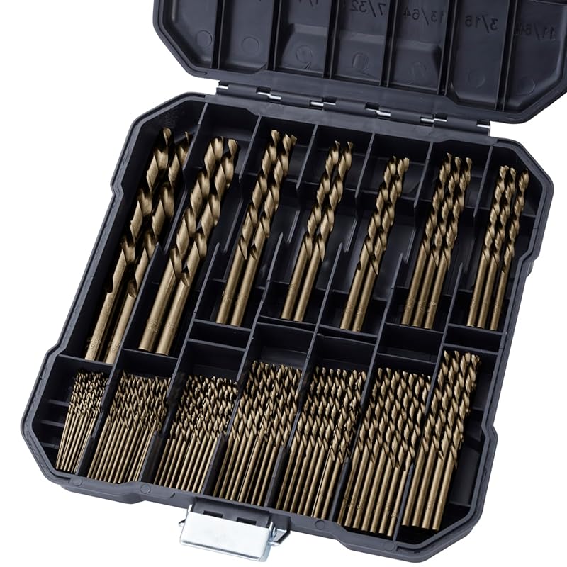 99-Piece M35 Cobalt Twist Drill Bit Set for Hardened Metal and Stainle