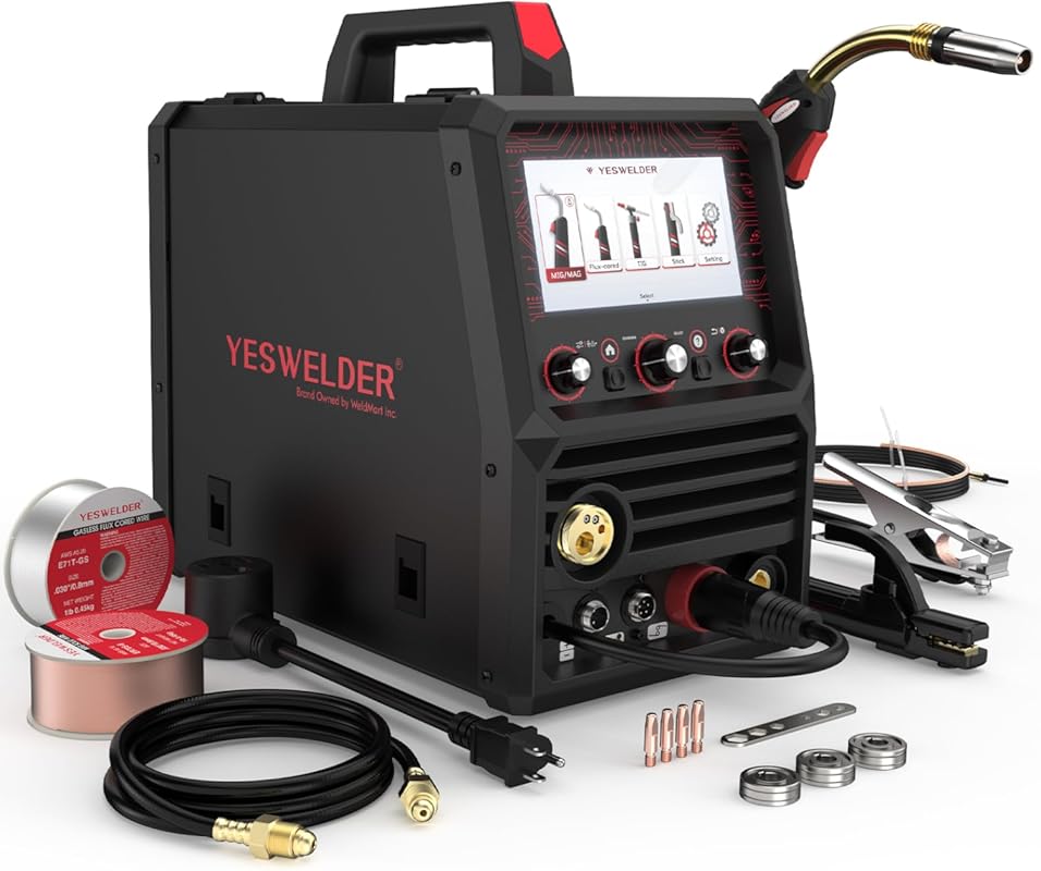 YESWELDER DP200 Dual Pulse MIG Welder with 7-Inch LCD, 120/240V, Multi