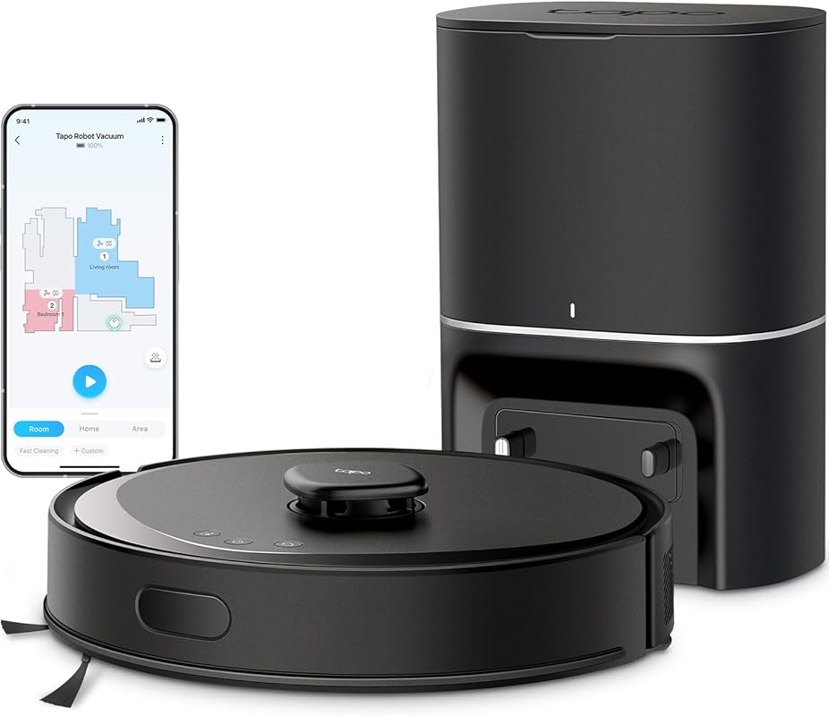 Tapo RV30 Max Plus Robot Vacuum and Mop: Self-Emptying Dock, 5300Pa Su