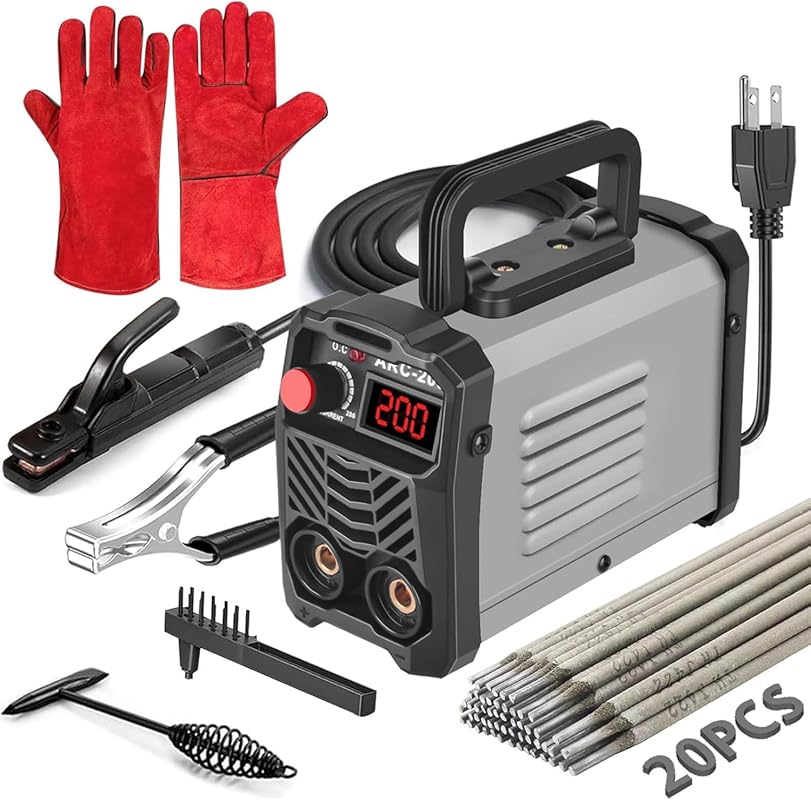 200Amp Stick Welder with 20 Rods, IGBT Inverter, Hot Start, and Arc Fo