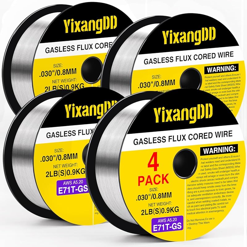 Four 2-Pound Spools .030 E71T-GS Gasless Flux Core Welding Wire for Mi