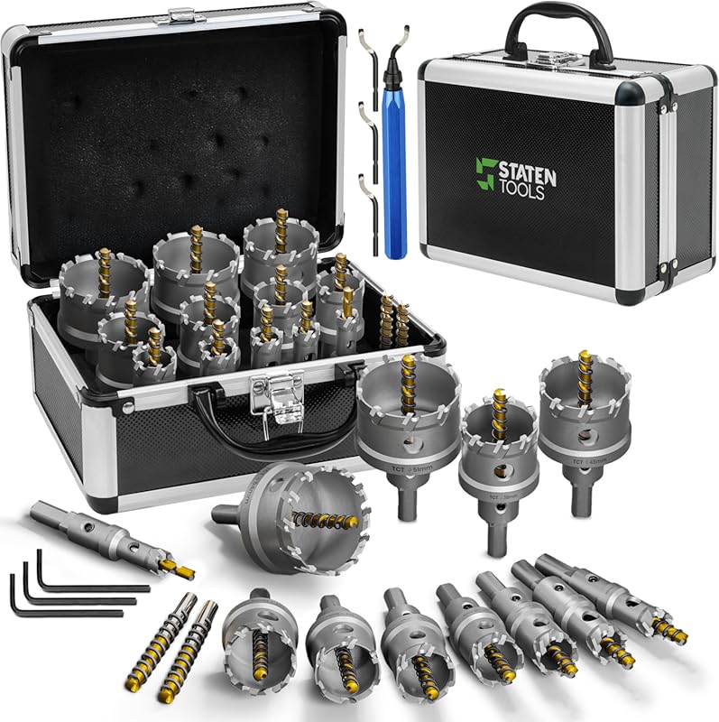 Tungsten Carbide Hole Saw Kit 22 Pcs – Carbide Hole Saw Set 9/16