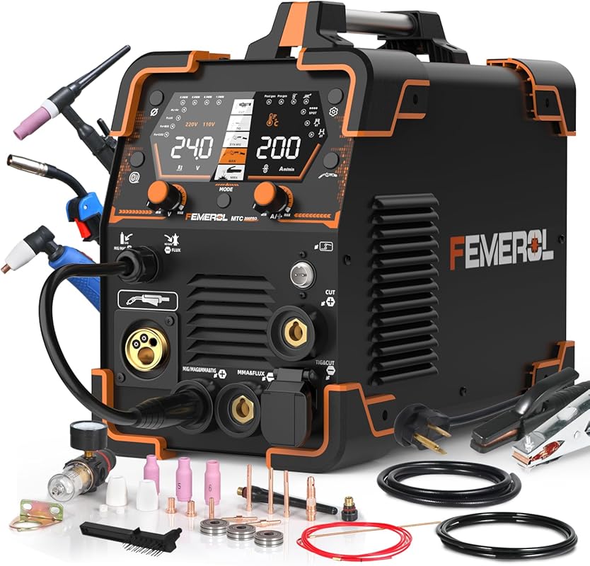 Plasma Cutter Welder Combo 200A Gas MIG/Gasless MIG/HF TIG/Stick/CUT/S