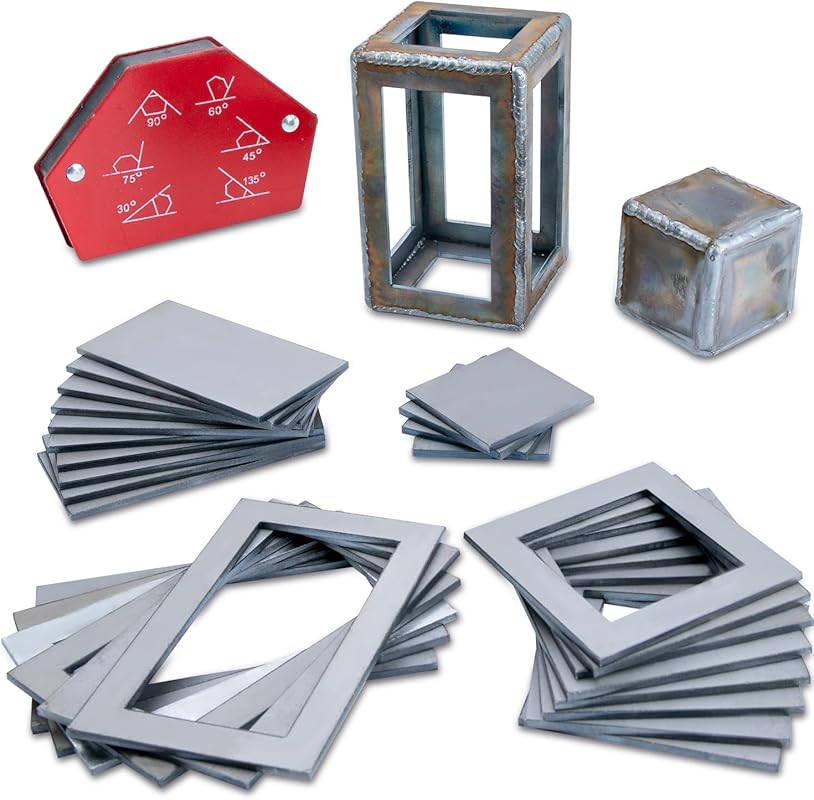 40-Piece Mild Steel Welding Practice Kit with Magnets for MIG TIG and 