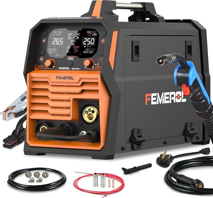 250A Aluminum Pulsed MIG Welder, 7-in-1 Multiprocess Welding Machine w