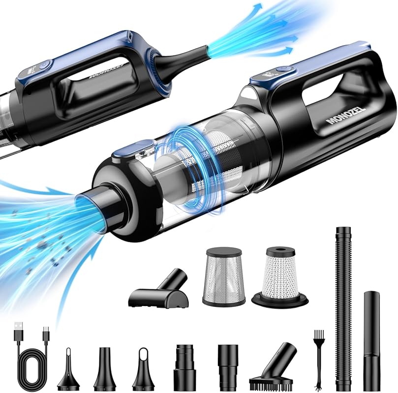 18000Pa 2-in-1 cordless vacuum/duster with 130W brushless motor, 7800m