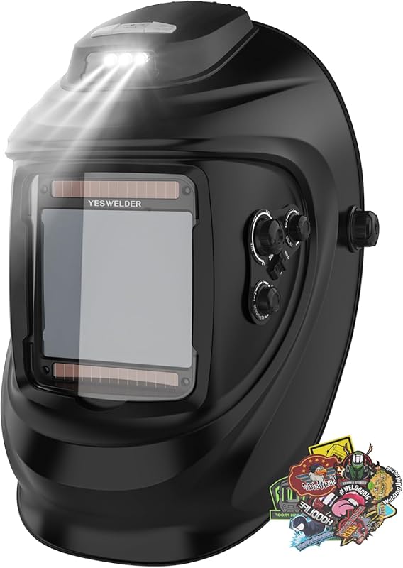 YESWELDER Auto-Darkening Welding Helmet with Rechargeable Fan, Large V
