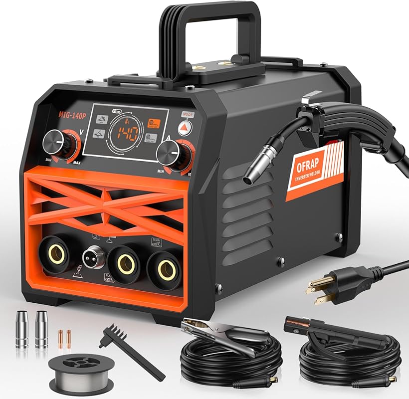 140A 3-in-1 Gasless MIG Welder with Synergy and IGBT Inverter for Home