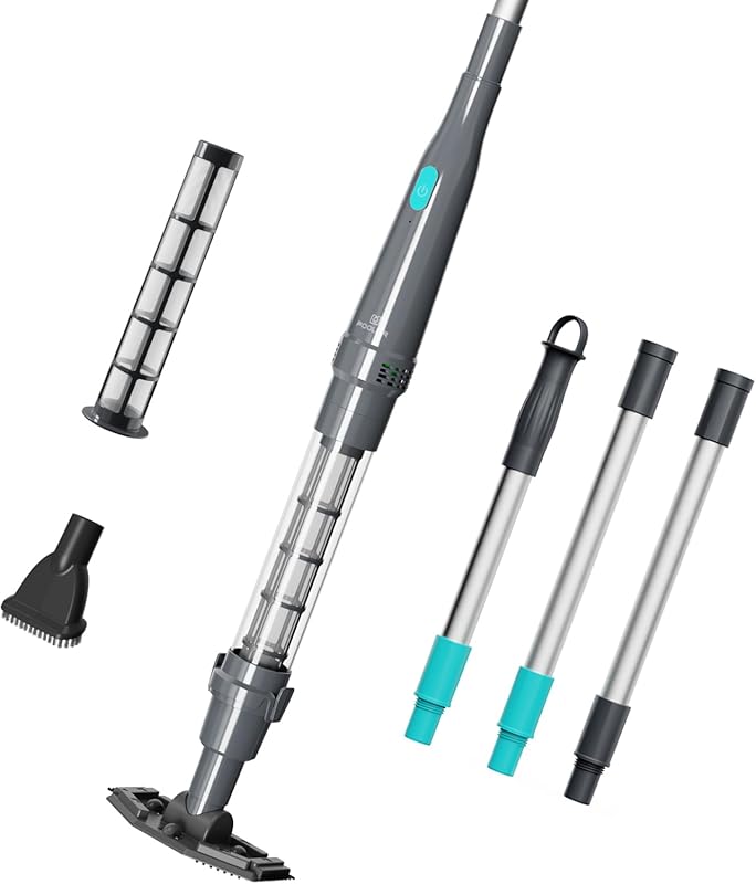 Handheld Cordless Spa Hot Tub Vacuum for Above Ground Pools with 2 Bru