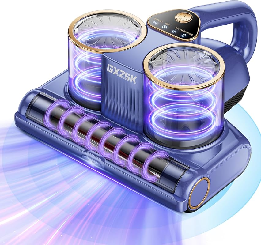 Mattress Vacuum: UV-C 253.7nm, Ultrasonic, 140℉ Heat, 16kPa Suction, D