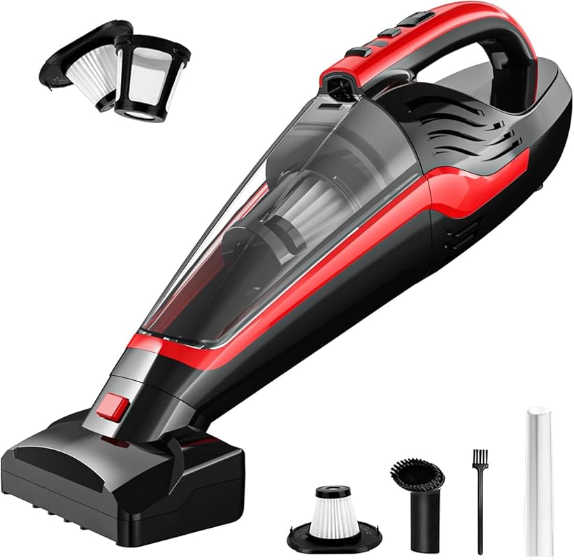 Cordless Handheld Vacuum for Pet Hair with Motorized Brush Reusable Fi