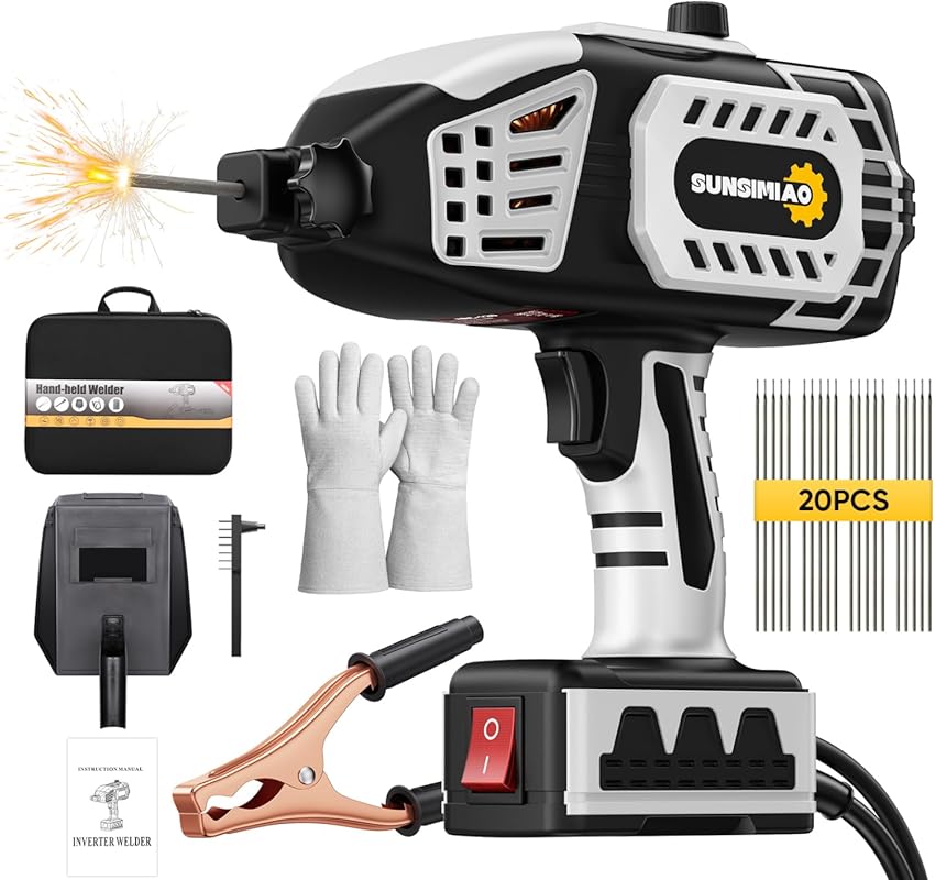 SUNSIMIAO 110V Portable Handheld Welder with IGBT Inverter and 5 Curre